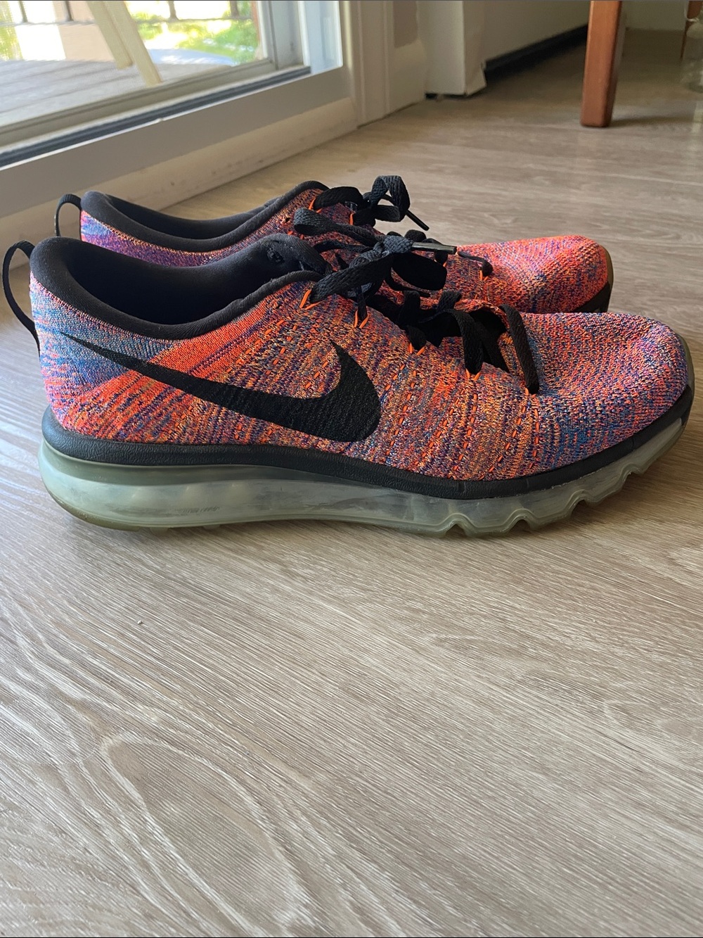 Nike Flyknit Air Max Blue Concord Crimson Sneakers